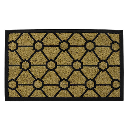Geometric Door Mat - JVL Woven Tuffscrape Scraper 45x75cm