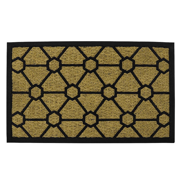 Geometric Door Mat - JVL Woven Tuffscrape Scraper 45x75cm