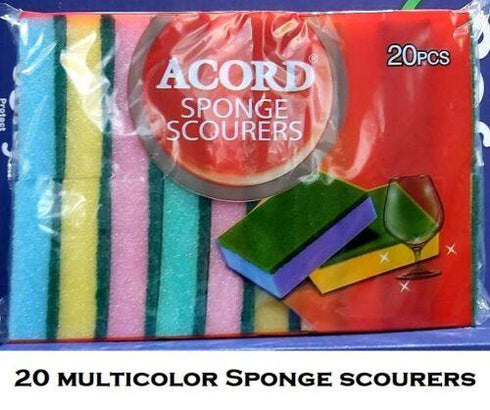 Sponge Scourers Pack - Colorful Cleaning Essentials for Home & Kitchen