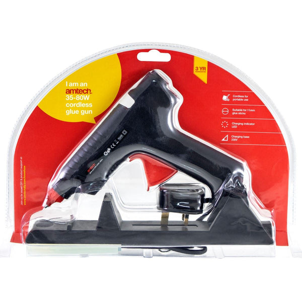 Cordless Glue Gun - AMTECH 35-80W with Glue Sticks AMS1845