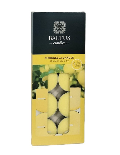 Citronella Tealight Candles - BALTUS 4hr Burn, 10 Pack 518148
