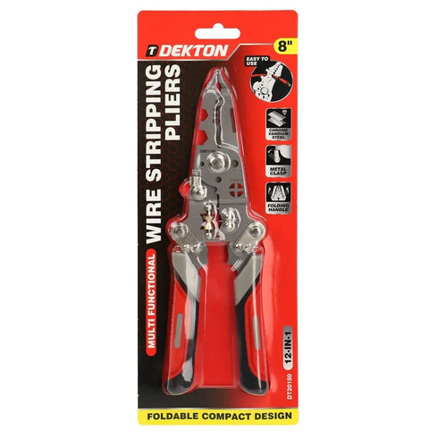 DEKTON MULTI FUNCTIONAL WIRE STRIPPING PLIERS 8". DT20150