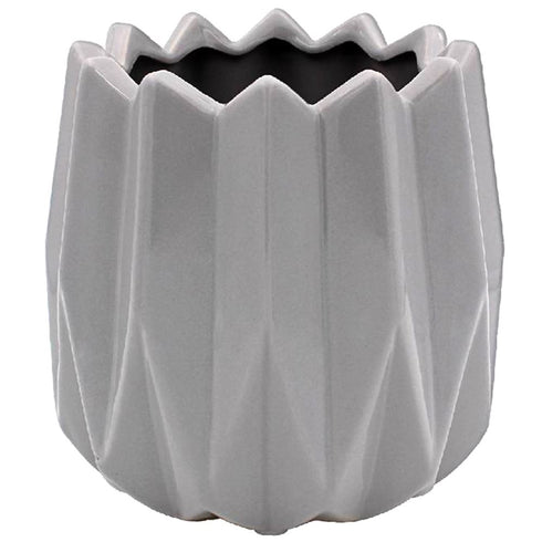 Geometric Plant Pot - Stylish Grey Small Size | LP47870