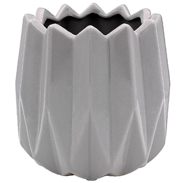 Geometric Plant Pot - Stylish Grey Small Size | LP47870