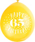 65th Birthday Balloons - Multicolour Latex Pack | UNI56053