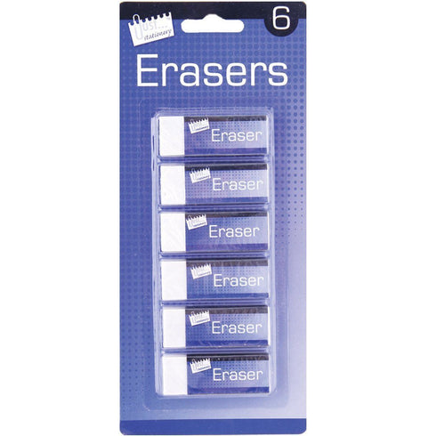 White Erasers Pack - Premium 6 Pack Erasers 6360 for Artists