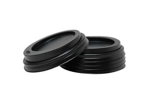 Domed Lid 8oz Cups - Black Sip Through Lids 100/Pack