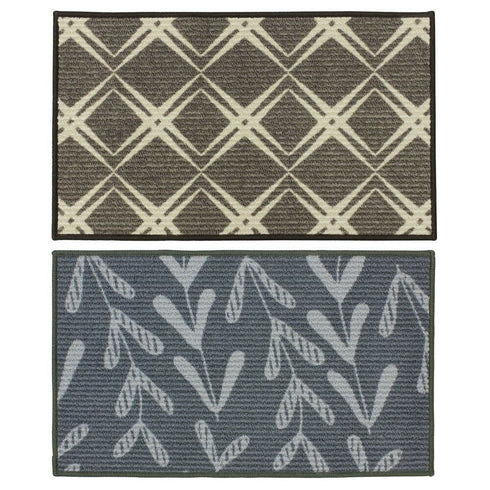 Washable Door Mat - JVL Fiora Latex Backed, 44x75cm Assorted Designs