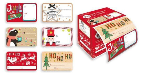 150 SELF ADHESIVE GIFT LABELS CHRISTMAS COTEMPERORY. GT213