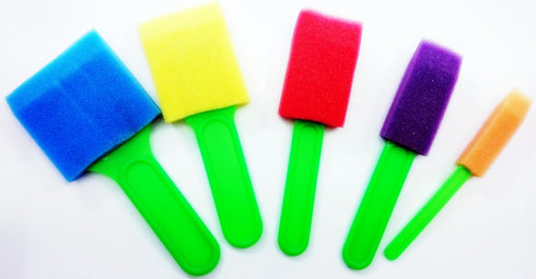 5 COLOUR FOAM CRAFTING SPONGES PLASTIC BRUSH. CR0529