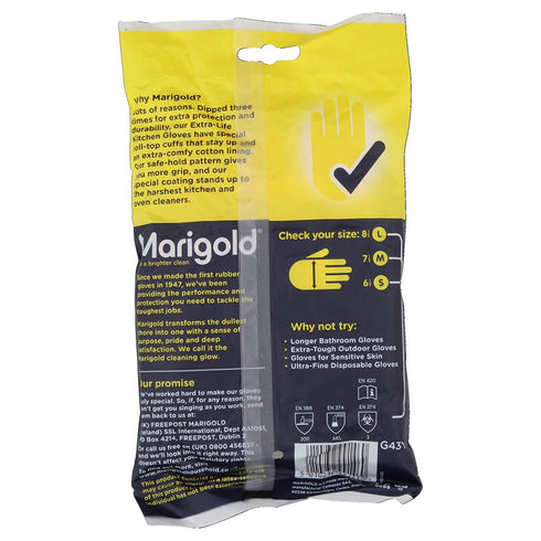 LARGE MARIGOLD EXTRA LIFE KITCHEN GLOVES SINGLE PAIR. FH175470
