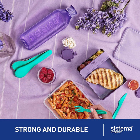 SISTEMA SQUARE ASSORTED COLOUR WATER BOTTLE 725ML. SIS880