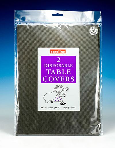 Square Paper Table Covers - Caroline Black 90x90cm 2 Pack