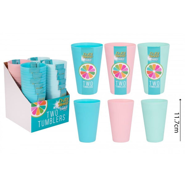 BELLO PLASTIC TUMBLERS 414ML / 14OZ 2/PK. AM2184