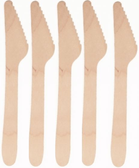 Birch Wood Knives 16.5cm - Eco-Friendly Cutlery for Events
