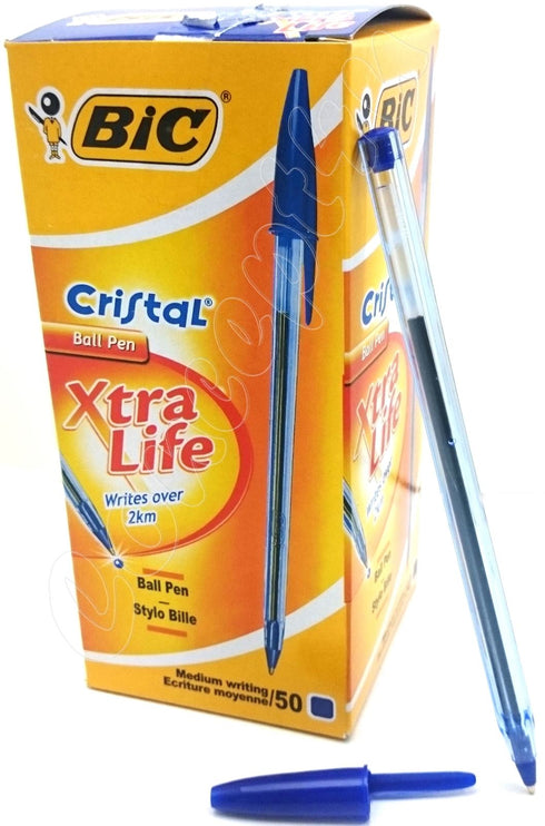 PACK OF 50 BIC CRISTAL BALL PENS BLUE. BIC5130BLUE_50