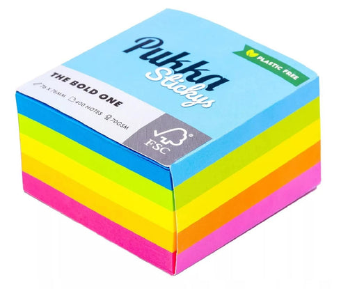PUKKA STICKYS NOTES THE BOLD ONE 76 X 76MM 400 NOTES. 9863-NTS