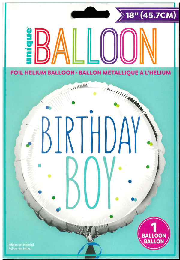 Birthday Boy Balloon - Unique Round Foil 18" UNI85914