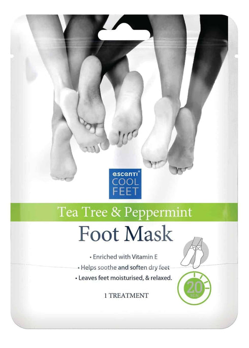 ESCENTI COOL FEET TEA TREE & PEPPERMINT FOOT MASK 20 MINUTES. ESC1009