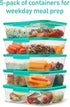 SISTEMA NEST IT MEAL PREP 3 COMPARTMENTS CONTAINERS 1900ML 5/PK. SIS59175