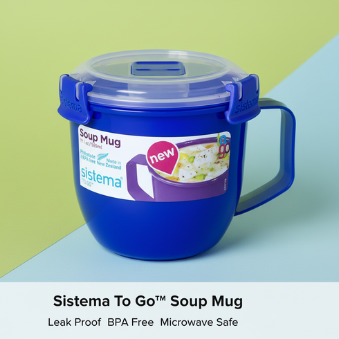 SISTEMA KLIP IT SOUP MUG SMALL 565ML ASSORTED COLOUR. S21142