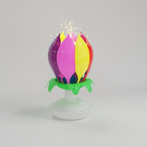 QUICKLIGHT MUSICAL LOTUS FLOWER BIRTHDAY CANDLE. CR-93245
