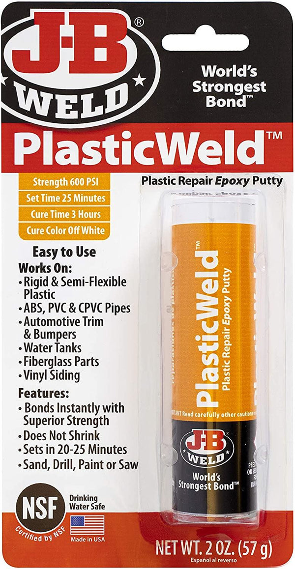 Plastic Weld Epoxy - JB Weld PlasticWeld White Putty 57g 8237UK