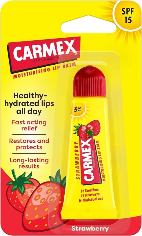 CARMEX MOISTURISING LIP BALM TUBE STRAWBERRY 10GM. KD30375
