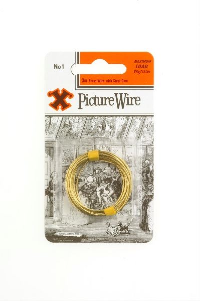 Brass Picture Wire - SHAW X NO.1 3M, Holds Up To 6KG / 13LBS