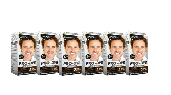 GLAMORIZE LONG LASTING MAN HAIR DYE COLOUR NO. 5 - DARK BROWN 6/PK. OL310999