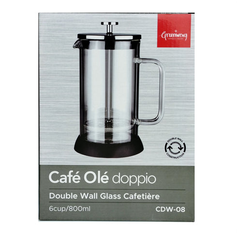 Cafetiere Coffee Maker - GRUNWERG CAFE OLE DOPPIO 6 Cup 800ML