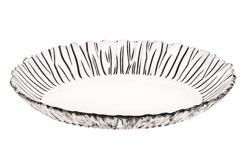 PASABACHE AURORA OVAL GLASS SERVICE PLATE 25 X 30CM. 10546