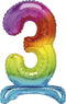 Giant Number Balloon - Rainbow 76cm Foil Number 3 | UNI13263