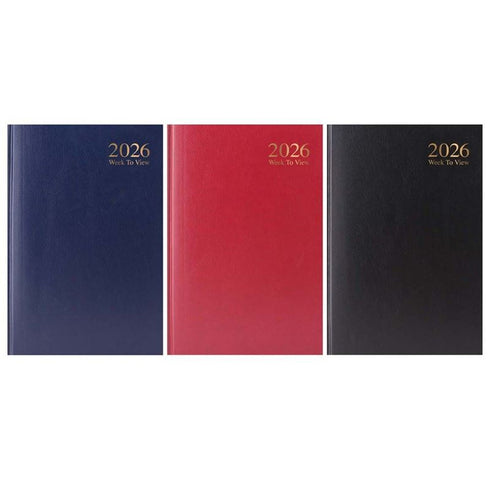 TALLON ASSORTED A5 WEEK TO VIEW HARD BACKED DIARY 2026 10/PK. TA3183