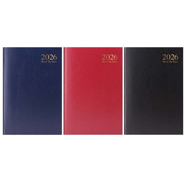 TALLON ASSORTED A5 WEEK TO VIEW HARD BACKED DIARY 2026 10/PK. TA3183