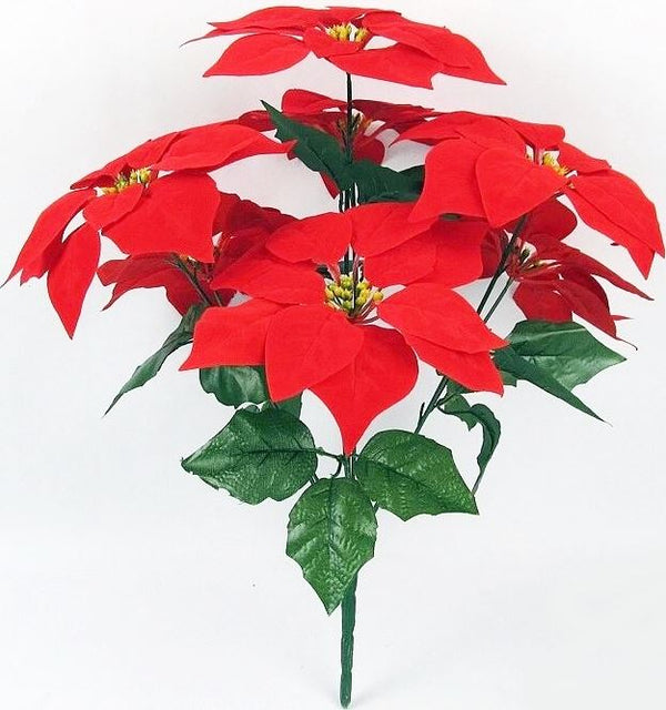 CHRISTMAS FLOWER POINSETTIA RED WITH 6 FLOWERS. HBA040