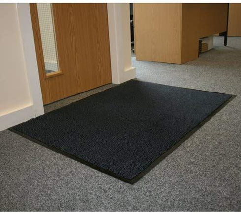 Non Slip Entrance Mat - JVL Commodore 80x120cm Blue/Black