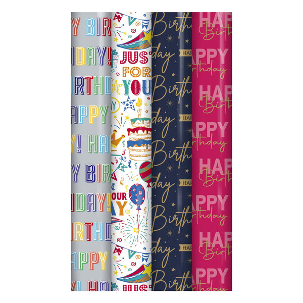 EUROWRAP HAPPY BIRTHDAY GIFT WRAP 3 MTR X 70CM. 35579-GWC