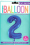 Blue Number 2 Balloon - Unique Birthday Glitz Foil Decoration