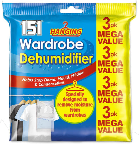 Hanging Dehumidifier Pack - 151 3x180g Moisture Absorber