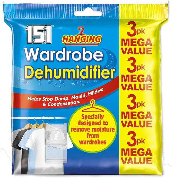 Hanging Dehumidifier Pack - 151 3x180g Moisture Absorber