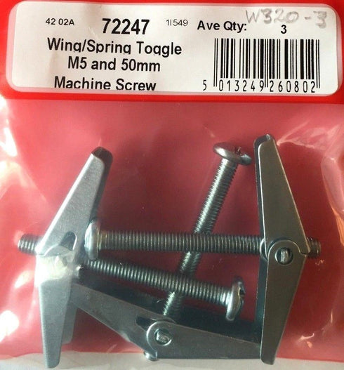 Spring Toggle M5 & 50mm Machine Screw - STAR PACK 72247