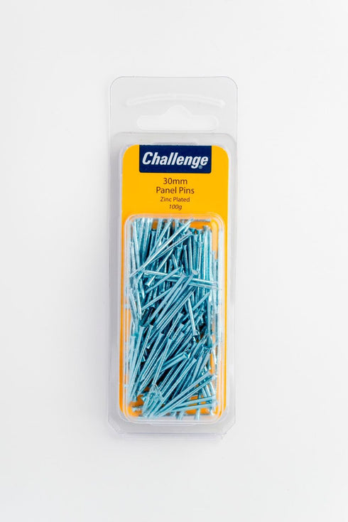 Zinc Plated Panel Pins 30mm 100g - Secure Fastening FS40297