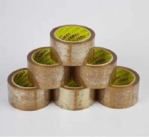 Brown Packing Tape - PRIMA 48MM X 66M Low Noise Rolls PK/6