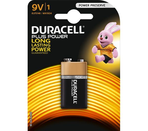 Duracell 9V Batteries - Long-Lasting MN1604PLUS Power Supply
