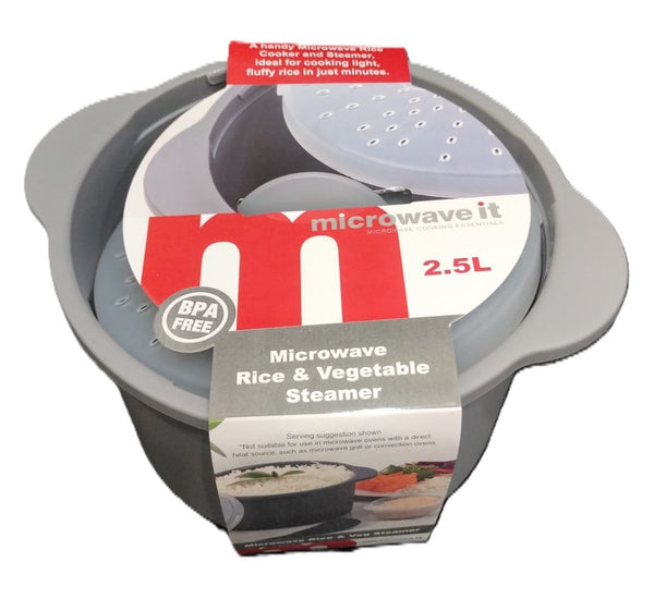 MICROWAVE IT RICE & VEGETABLE STEAMER 2.5LTR. PP356