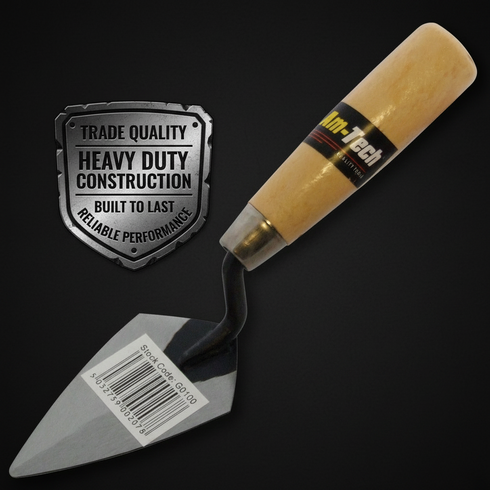 AM-TECH 4" POINTING TROWEL WITH WOODEN HANDLE. G0100