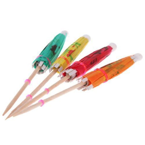 Cocktail Umbrella Parasols - Caroline Paper Pack of 10, #1143