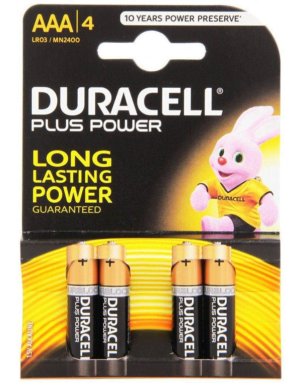 DURACELL BASIC AAA MN2400 BATTERIES - 4 PACK SIMPLY. MN2400