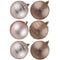 6 CHRISTMAS BAUBLES SWIRL ROSE GOLD 80MM. DP55949
